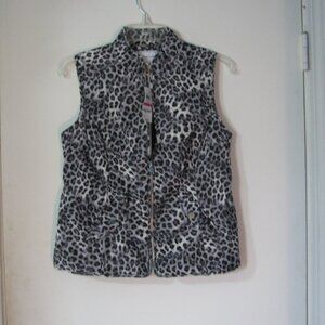 Charter Club Quilted Vest NWT $75 Petite Petite PP Animal Print Super Cute Zip